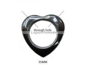 Magnetic Hematite Hollow Heart 35mm Pendant